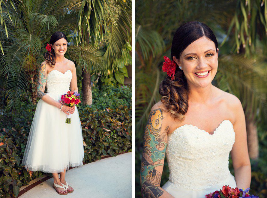 tattooed bride in destination wedding