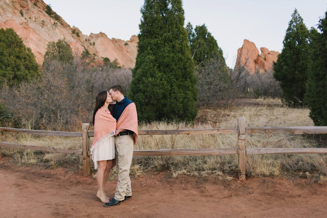 Engaged couple at Garden of the Gods