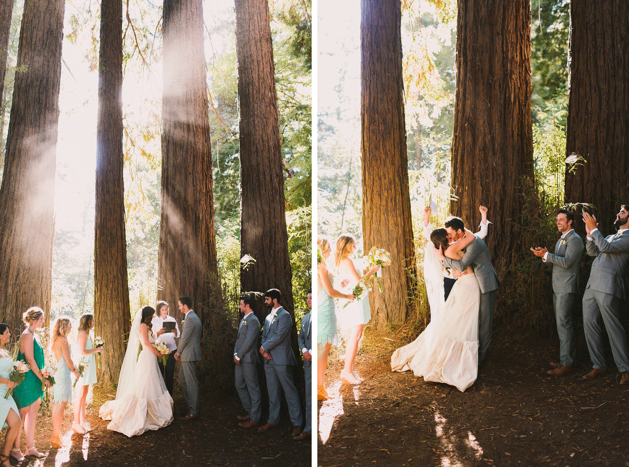 Wedding ceremony in redwoods