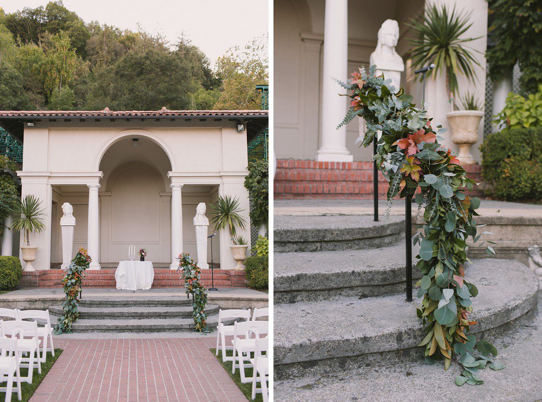 Wedding Ceremony at Bride and Groom at Villa Montalvo