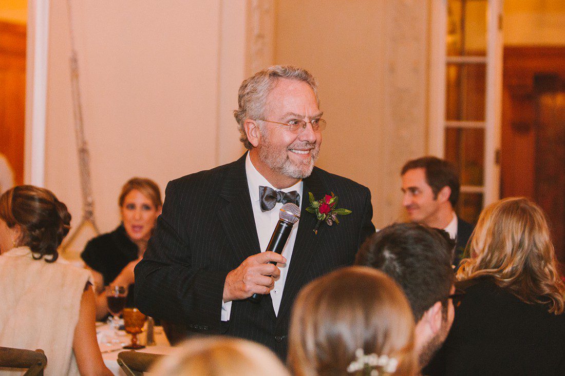 Father giving speech at daughters wedding