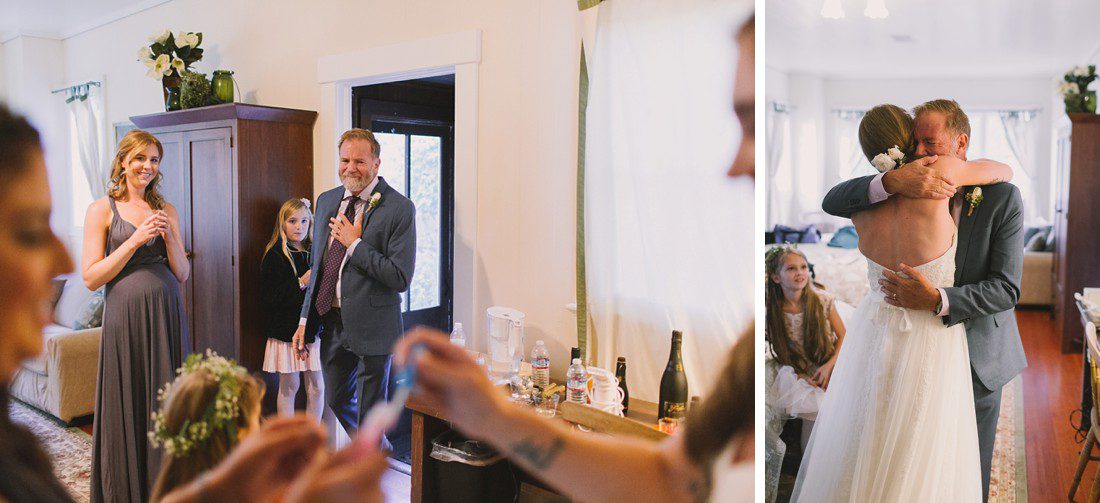 emotional dad seeing daughter for first time at wedding