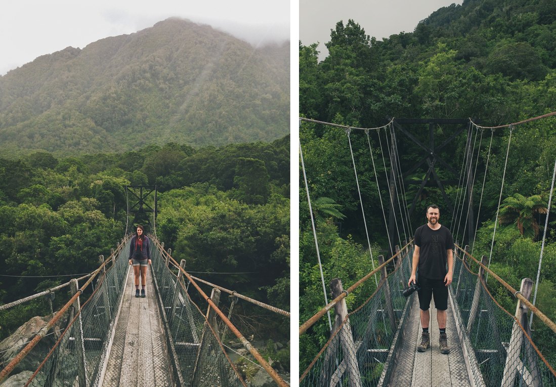 swing bridge in New Zealand