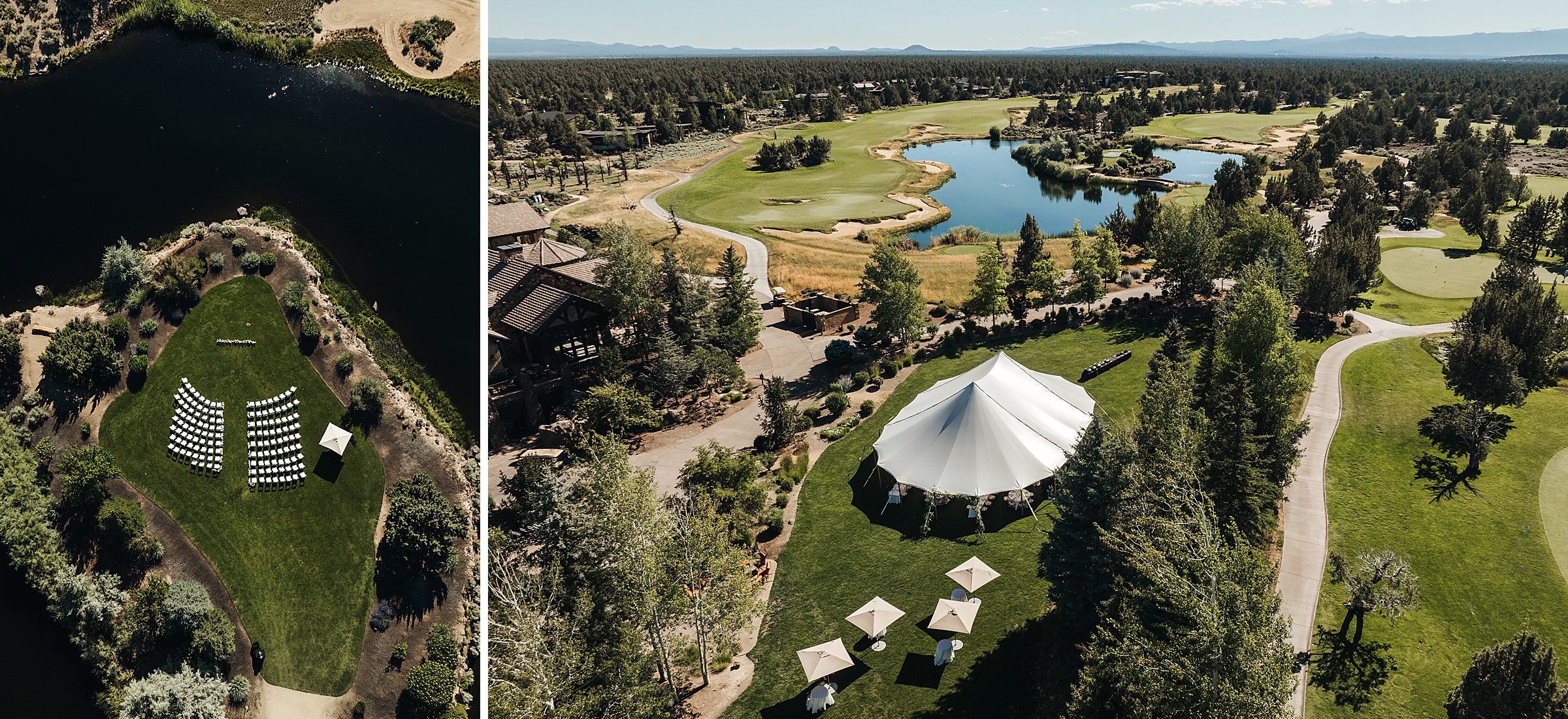 Drone photos of a Juniper Preserve Wedding